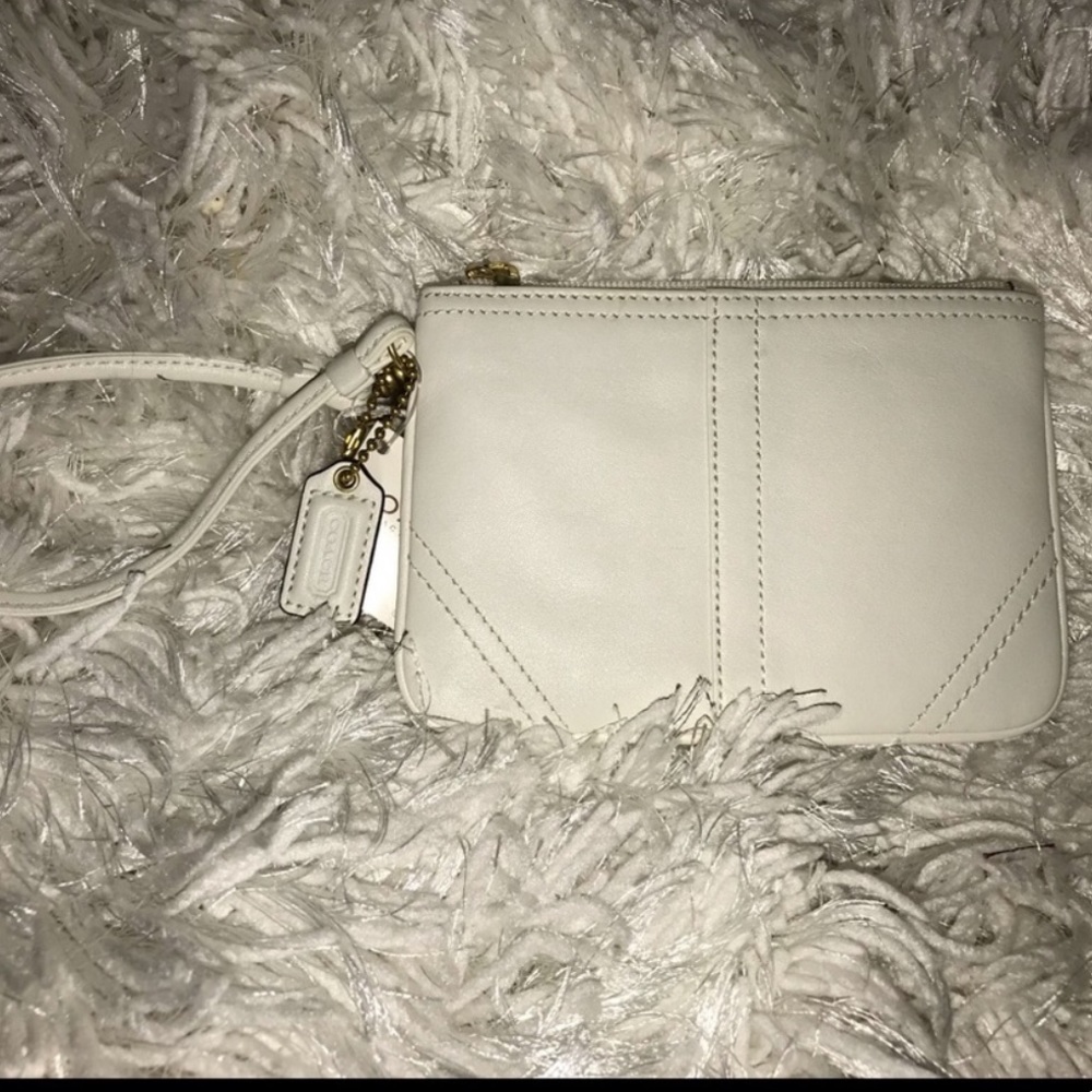 Coach wristlet in white